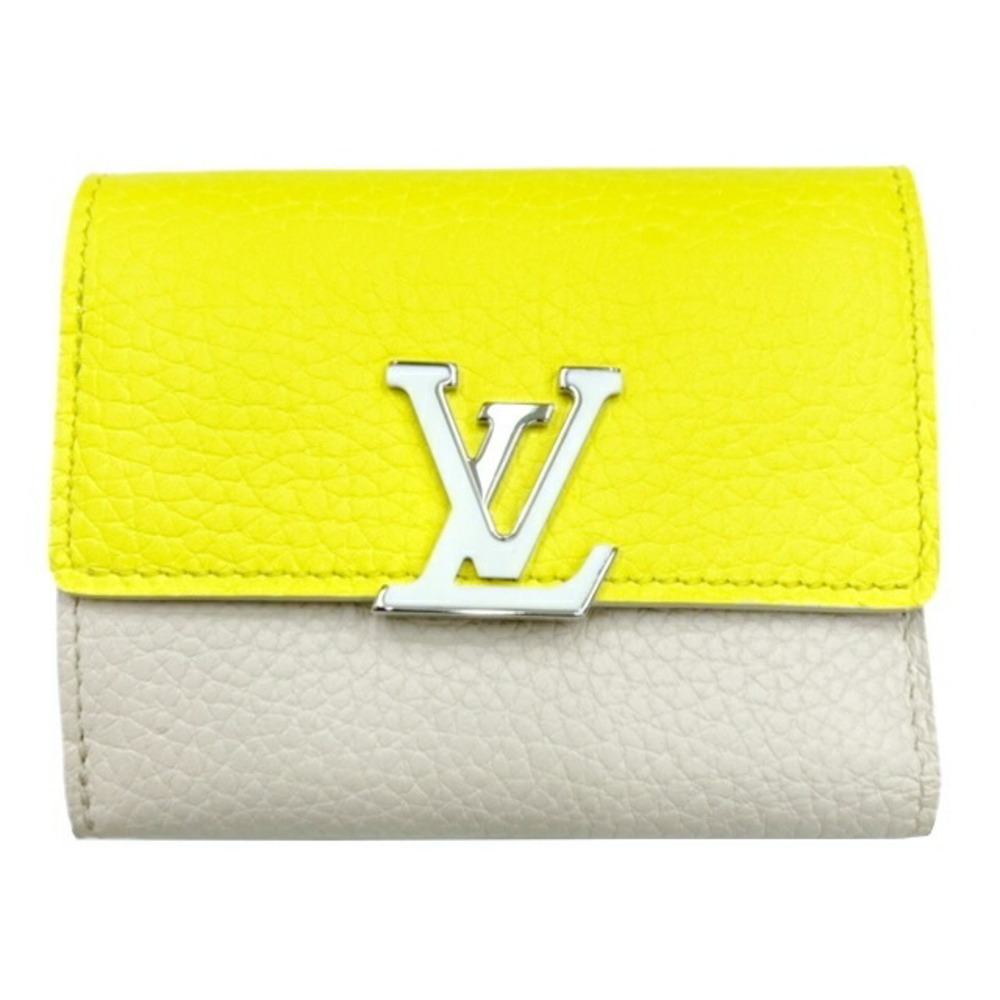 Louis Vuitton Portefeuille Wallet Capucines Tri Wallet Yellow Ivory White